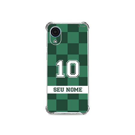 Capinha para Galaxy J - Verde e Branco com nome e número personalizado