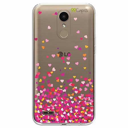 Capa para LG K10 2017 - Corações Rosa