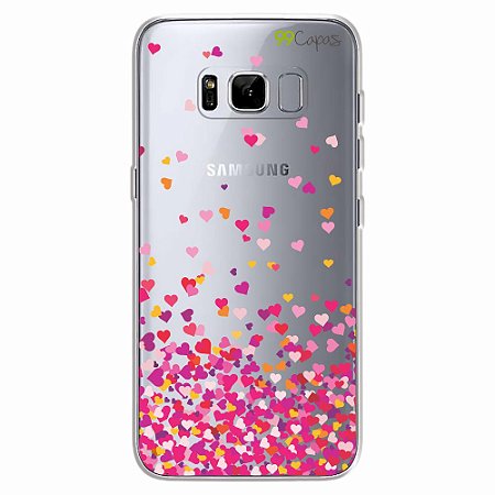 Capa para Galaxy S8 - Corações Rosa