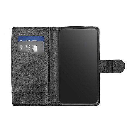 Capa Flip Carteira Preta para LG  K10 Pro