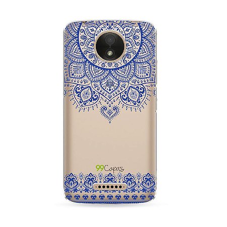 Capa Moto C Plus -  Mandala Azul