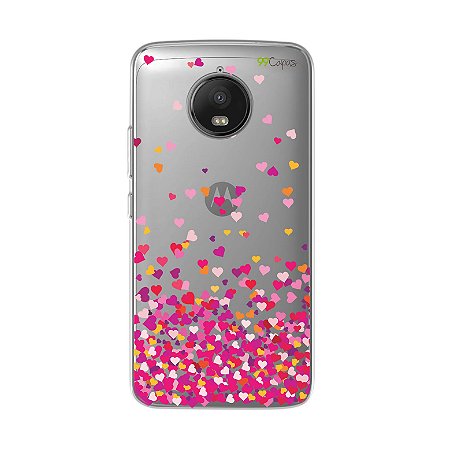 Capa para Moto G5S - Corações Rosa