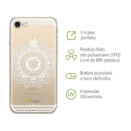 Capa para iPhone 8 Plus - Mandala Branca