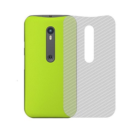 Película Traseira de Fibra de Carbono Transparente para Moto G3 - 99Capas