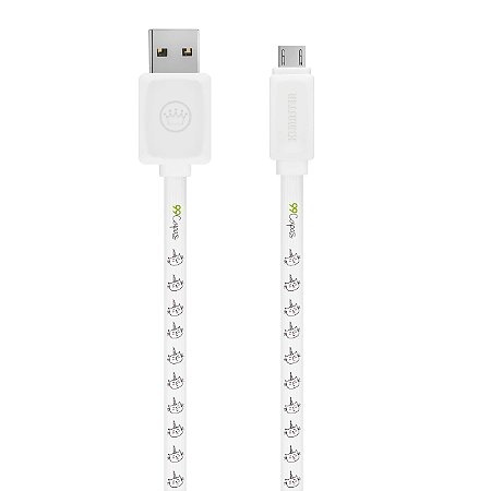 Cabo Micro USB Branco Personalizado - Catcorn