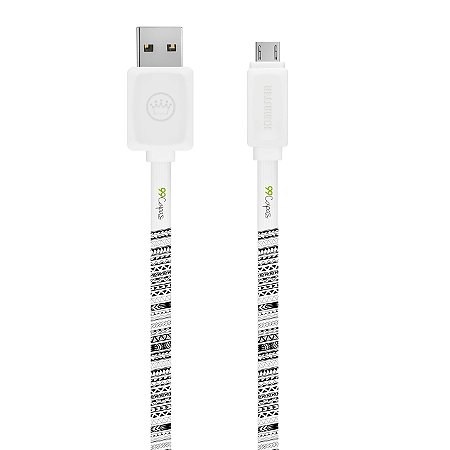 Cabo Micro USB Branco Personalizado - Maori