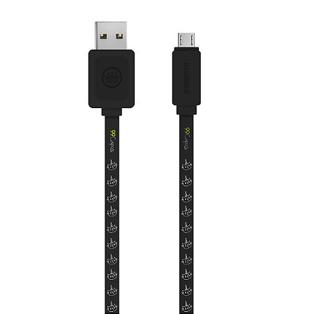 Cabo Micro USB Preto Personalizado - Cartcorn