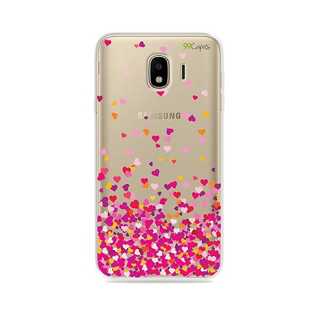 Capa para Galaxy J4 2018 - Corações Rosa