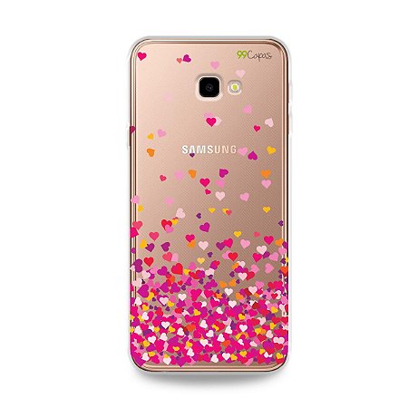 Capa para Galaxy J4 Plus - Corações Rosa