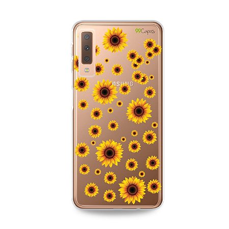 Capa para Galaxy A7 2018 - Girassóis