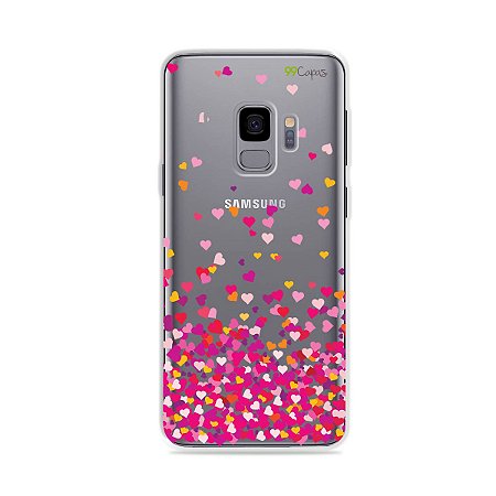 Capa para Galaxy S9 - Corações Rosa