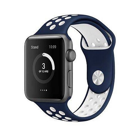 Pulseira esportiva para Apple Watch azul com branco -38/40 mm - 99Capas
