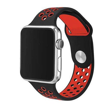 Pulseira esportiva para Apple Watch preto com vermelho -38/40 mm - 99Capas