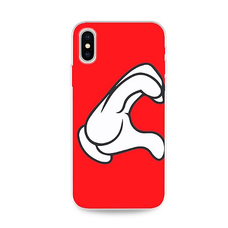 Capa para iPhone X/XS - Coração Mickey