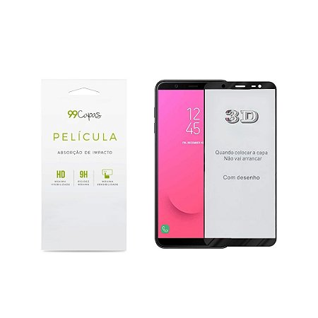 Película de Vidro 3D (borda preta) para Galaxy J8 - 99Capas