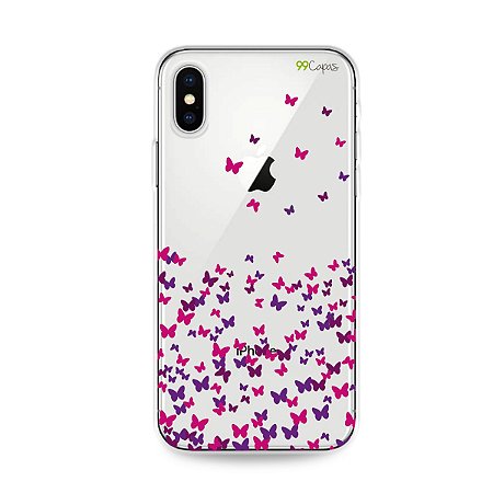 Capa para iPhone X/XS - Borboletas Flutuantes