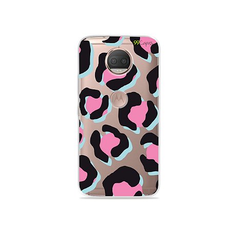 Capa para Moto G5S Plus - Animal Print Black & Pink