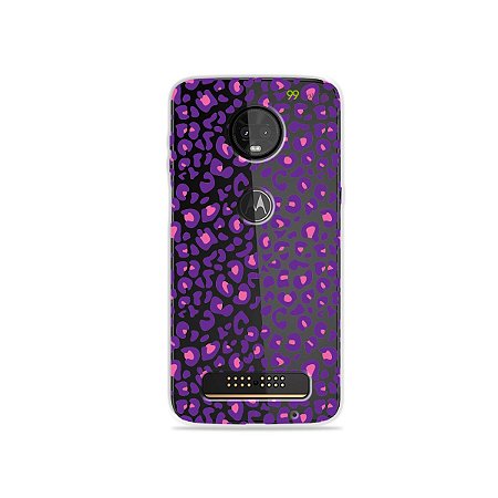 Capa para Moto Z3 Play - Animal Print Purple