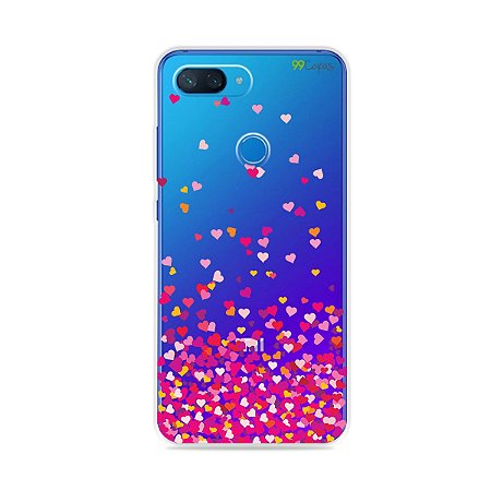 Capa para Xiaomi Mi 8 Lite - Corações Rosa