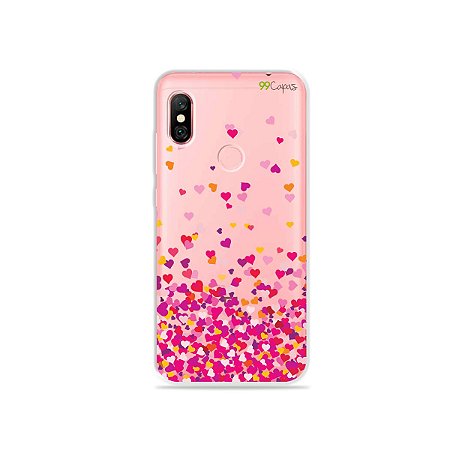 Capa para Xiaomi Redmi Note 6 Pro - Corações Rosa