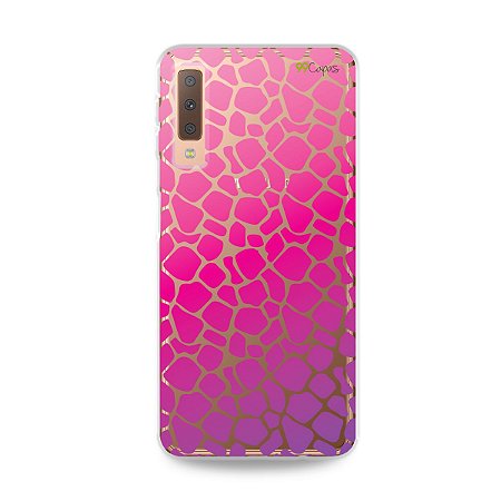Capa para Galaxy A7 2018 - Animal Print Pink
