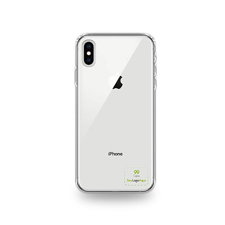 Capa Anti-shock transparente para iPhone com sua logo no canto inferior direito