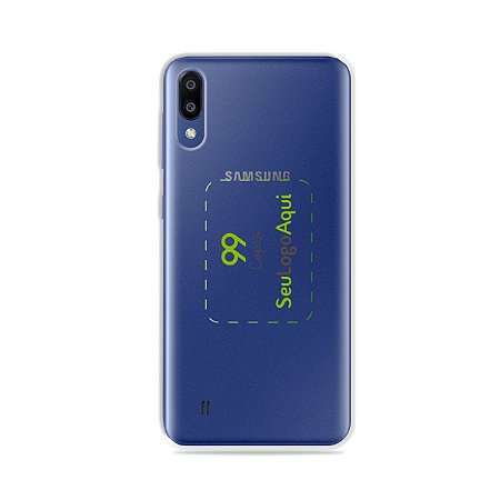 Capa Anti-shock transparente para Galaxy M com sua logo no meio