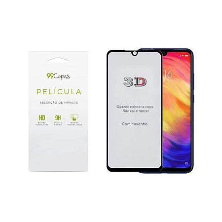 Película de Vidro 3D (borda preta) para Xiaomi Redmi Note 7 - 99Capas