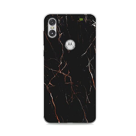 Capa para Moto One - Marble Black