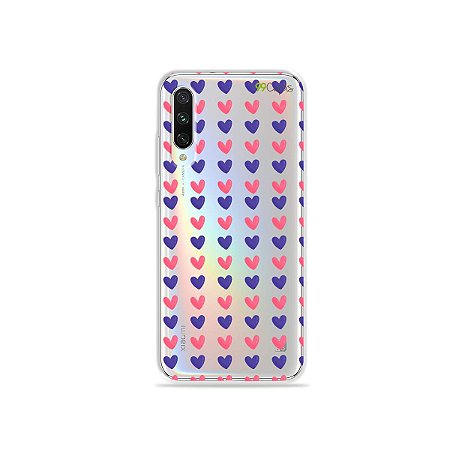 Capa para Xiaomi Mi A3 - Corações Roxo e Rosa