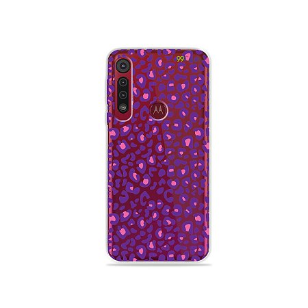 Capa para Moto G8 Plus - Animal Print Purple