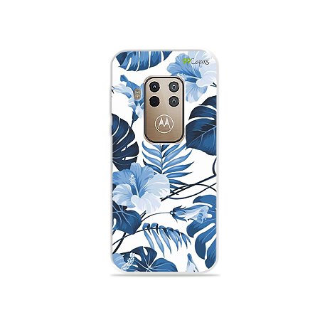 Capa para Moto One Zoom - Flowers in Blue