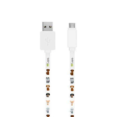 Cabo Micro USB Branco - Doguinhos