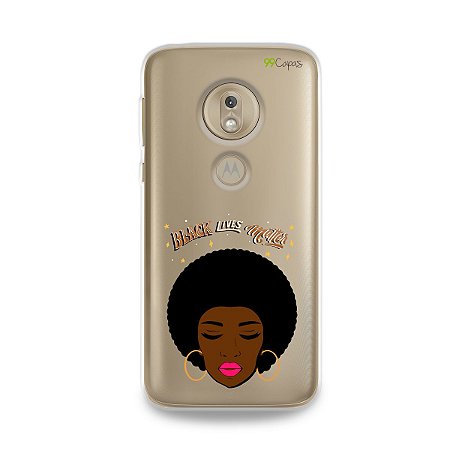 Capinha (transparente) para Moto G7 Play - Black Lives