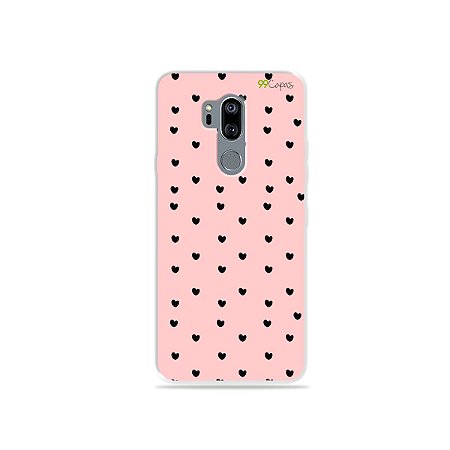 Capinha para LG G7 ThinQ - Corações preto com rosa