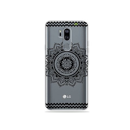 Capinha (transparente) para LG G7 ThinQ - Mandala Preta