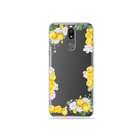 Capinha (transparente) para LG K12 Plus - Yellow Roses