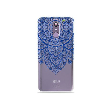 Capinha (transparente) para LG Q7 - Mandala Azul