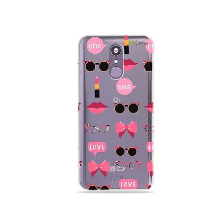 Capinha (transparente) para LG Q7 - Feminine