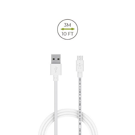 Cabo Micro USB Branco Belkin - 3 Metros