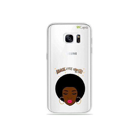 Capinha (transparente) para Galaxy S7 - Black Lives
