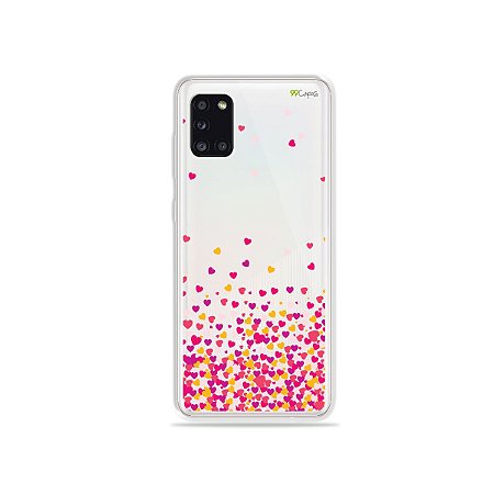Capa Corações Rosa para Galaxy A31