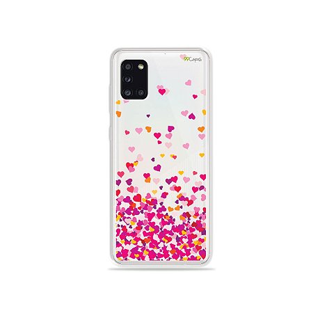 Capinha Corações Rosa para Galaxy A31