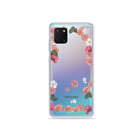 Capinha Pink Roses para Galaxy Note 10 Lite
