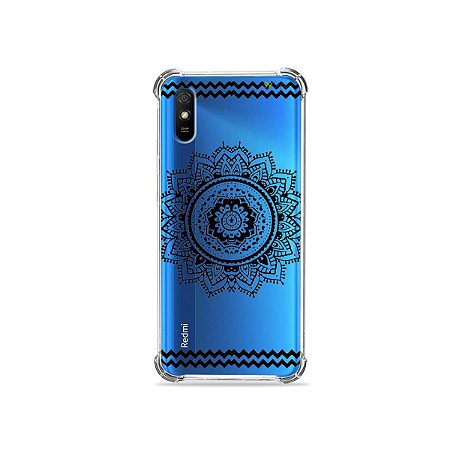 Capinha (transparente) para Redmi 9A - Mandala Preta