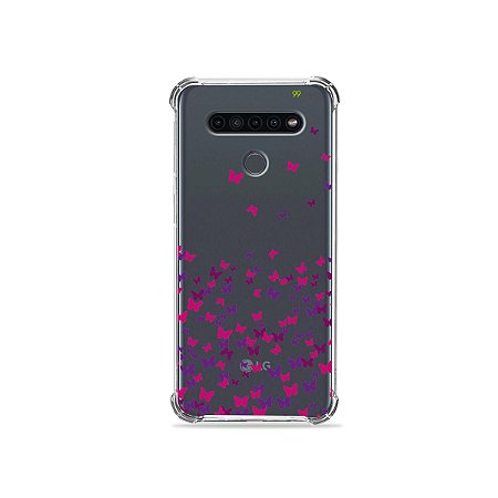 Capinha (Transparente) para LG K41s - Borboletas Flutuantes