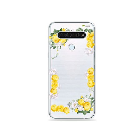 Capinha (Transparente) para LG K61 - Yellow Roses