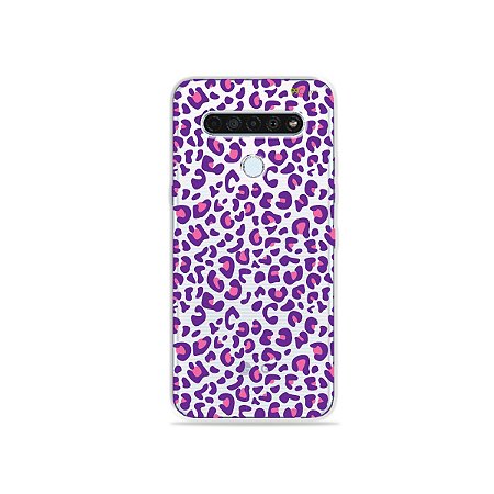 Capinha (Transparente) para LG K61 - Animal Print Purple
