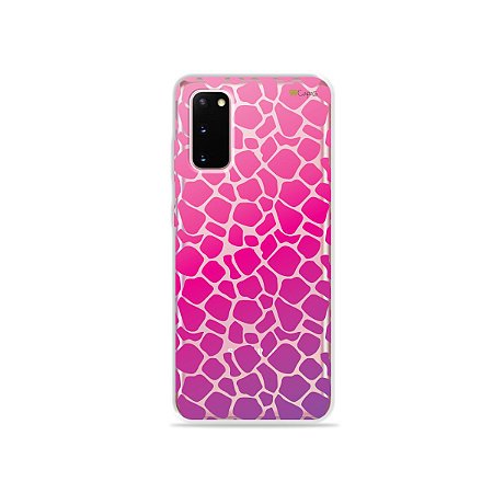 Capinha (Transparente) para Galaxy S20 - Animal Print Pink