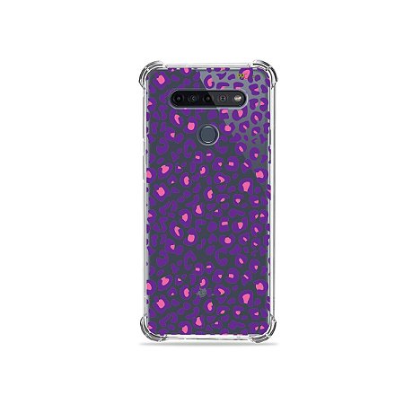 Capinha (Transparente) para LG K51s - Animal Print Purple
